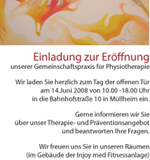 Einladung Physiotherapie